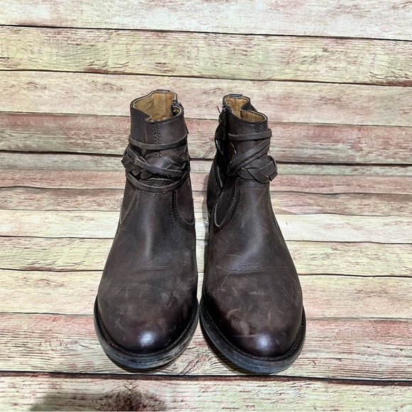 Circle G Brown Leather Ankle Boots - Picture 8 of 10